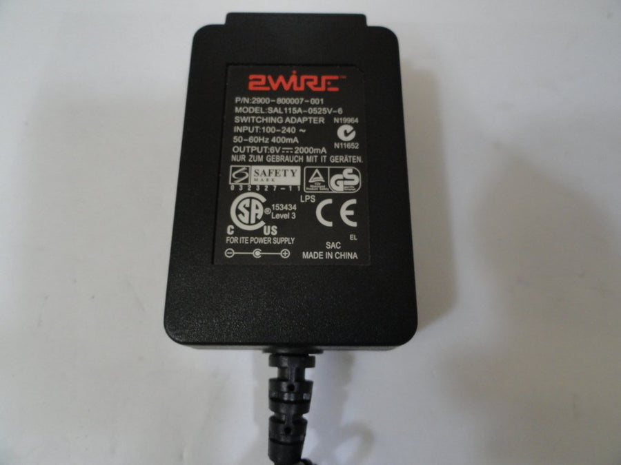 2900-800007-001 - 2Wire AC 6V Adaptor - USED