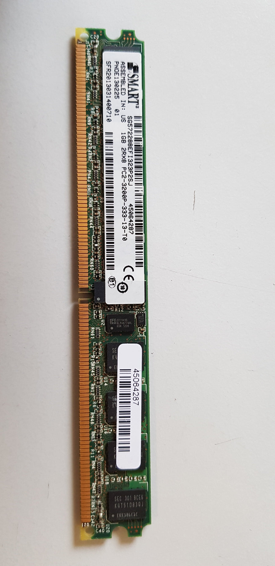 Smart Modular 1GB PC2-3200 DDR2-400MHz ECC Registered CL3 240-Pin DIMM Single Rank Memory Module (SG572288EFI323P2SJ)