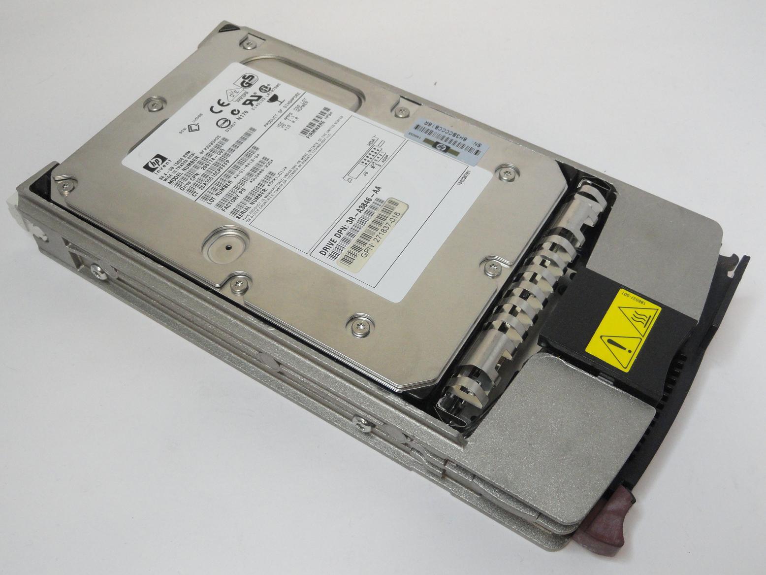 9U9006-038 - Seagate HP 36.4GB SCSI 80 Pin 15Krpm 3.5in HDD in Caddy - Refurbished