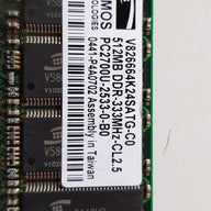 ProMOS 512MB PC2700 DDR-333MHz non-ECC Unbuffered CL2.5 184-Pin DIMM ( V826664K24SATG-C0 ) REF