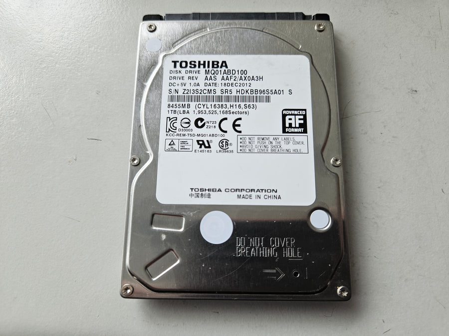 Toshiba 1TB 5400RPM SATA 2.5in HDD ( MQ01ABD100 ) REF