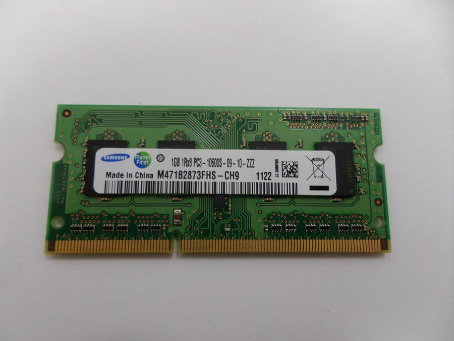M471B2873FHS-CH9 - Samsung 1GB PC3-10600 DDR3-1333MHz non-ECC Unbuffered CL9 204-Pin SoDimm Single Rank Memory Module - Refurbished