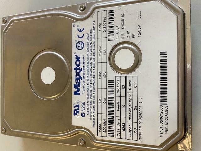 Maxtor 20Gb IDE 7200rpm 3.5in HDD ( 52049U4 ) REF