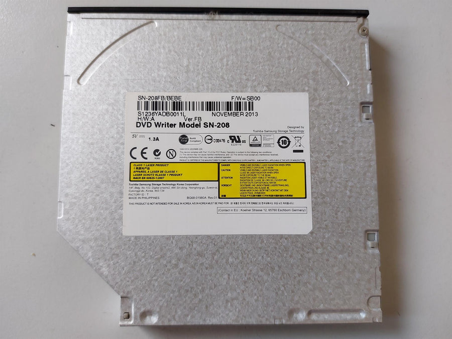 SAMSUNG 8X 12.7MM SLIM SATA INTERNAL DVDRW Drive (SN-208FB/BEBE)