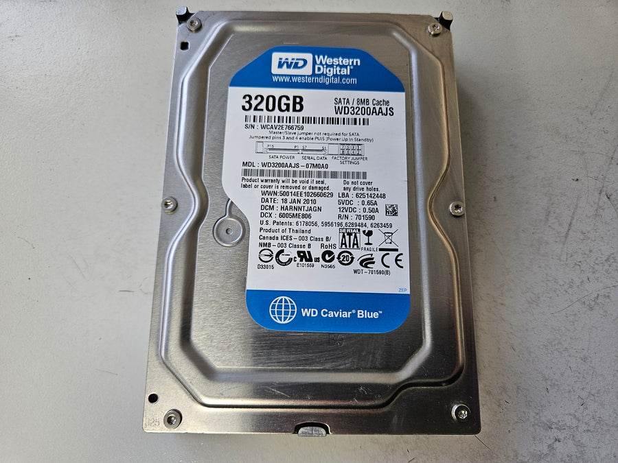 Western Digital 320GB 7200RPM SATA 3.5in HDD ( WD3200AAJS-07M0A0 ) REF