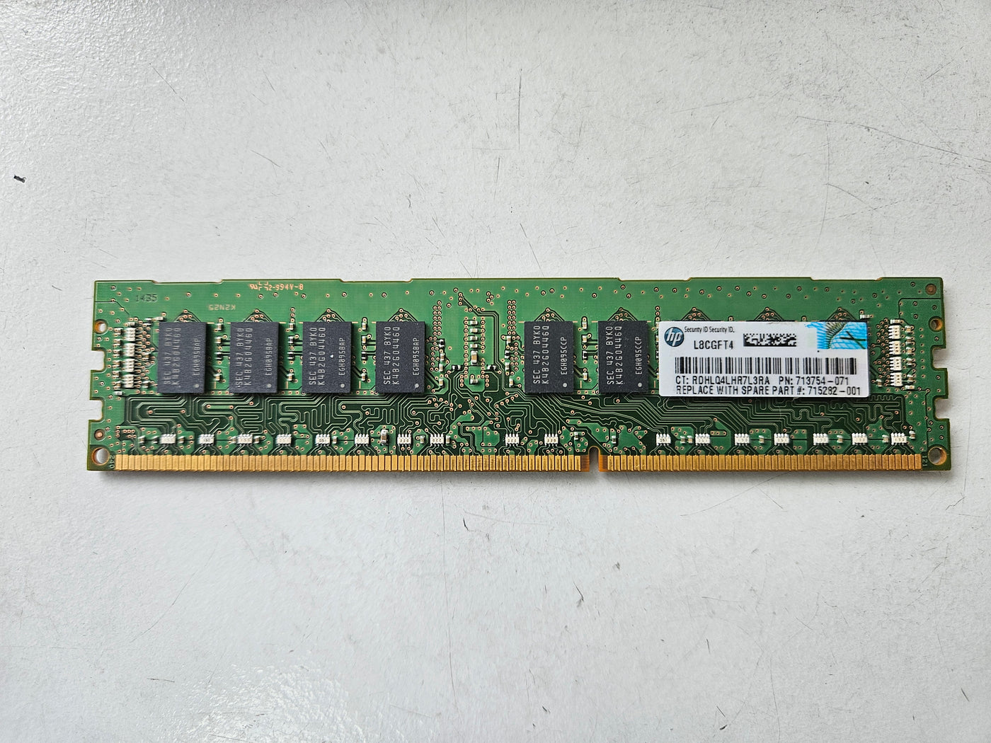 Samsung HP 4GB PC3-12800 DDR3-1600MHz ECC CL11 240-Pin DIMM ( M393B5270QB0-YK0 713754-071 ) REF