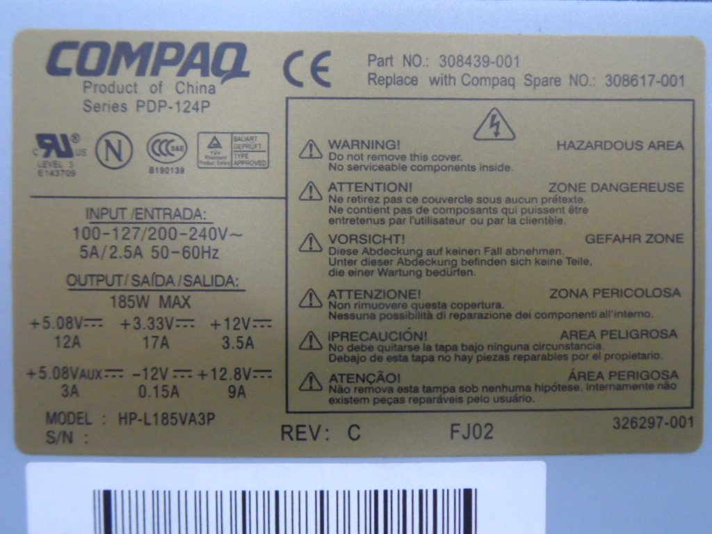 PR19870_308439-001_Compaq 185W D530 SFF Power Supply Unit - Image5