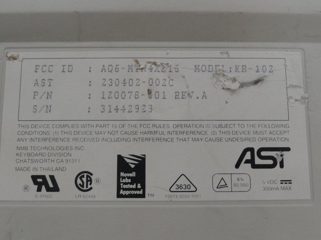 PR10394_120078-001_AST UK 103-Key Keyboard - Image2