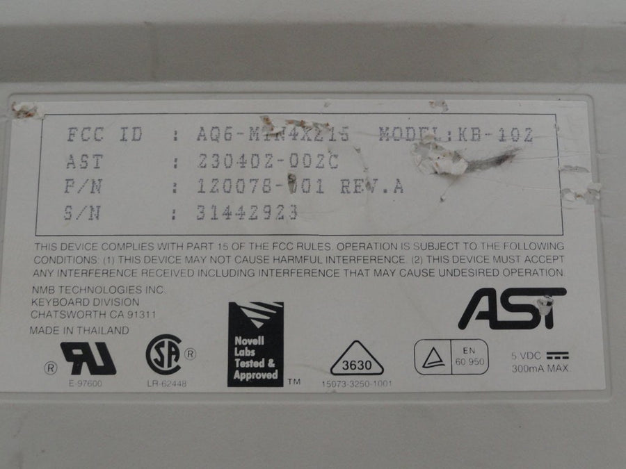 PR10394_120078-001_AST UK 103-Key Keyboard - Image2
