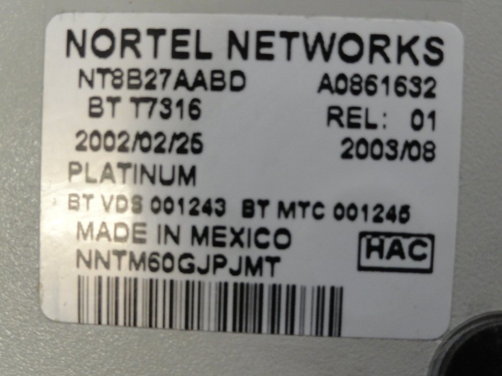 T7316 - Nortel Business Phone T7316 Platinum - USED