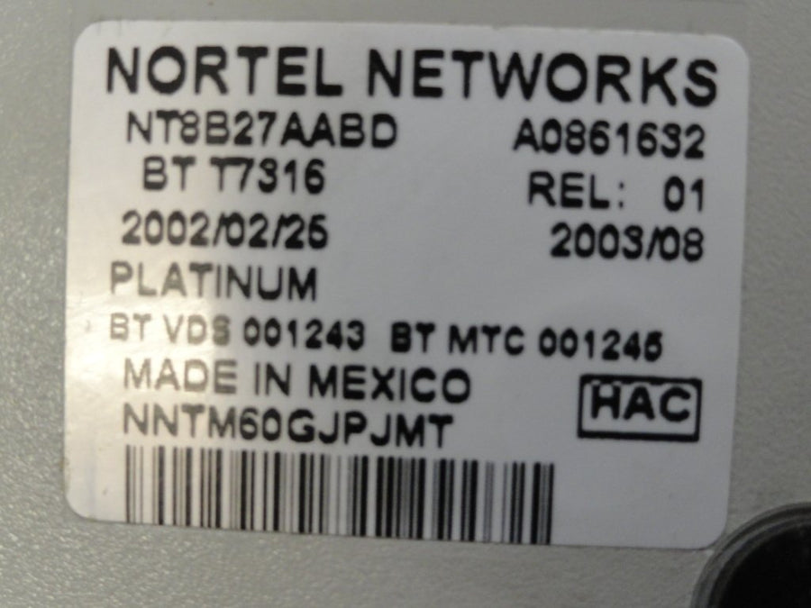T7316 - Nortel Business Phone T7316 Platinum - USED