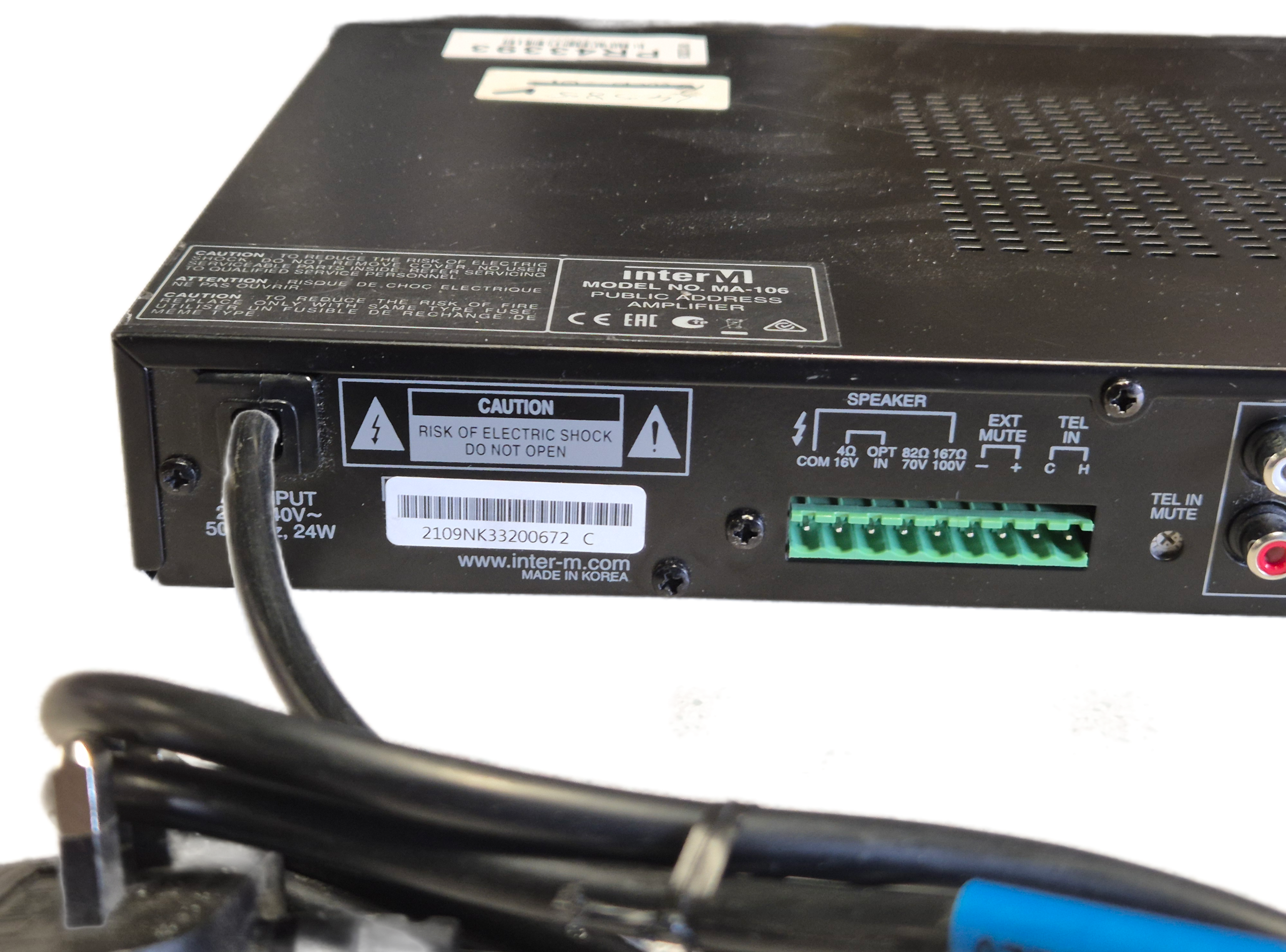 Inter-M Public Address Amplifier ( MA-106 ) USED