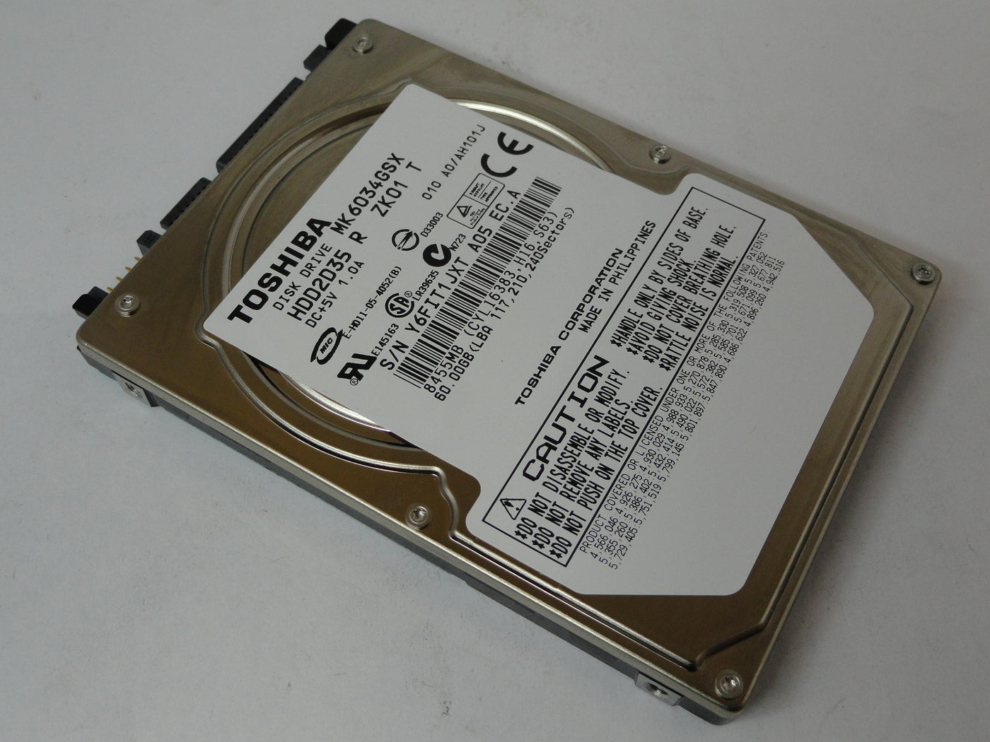 PR21125_HDD2D35_Toshiba 60Gb SATA 5400rpm 2.5in HDD - Image3