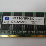 IN1T1GNRKBX - Integral 1GB PC-2700 DDR333 DIMM RAM - Refurbished