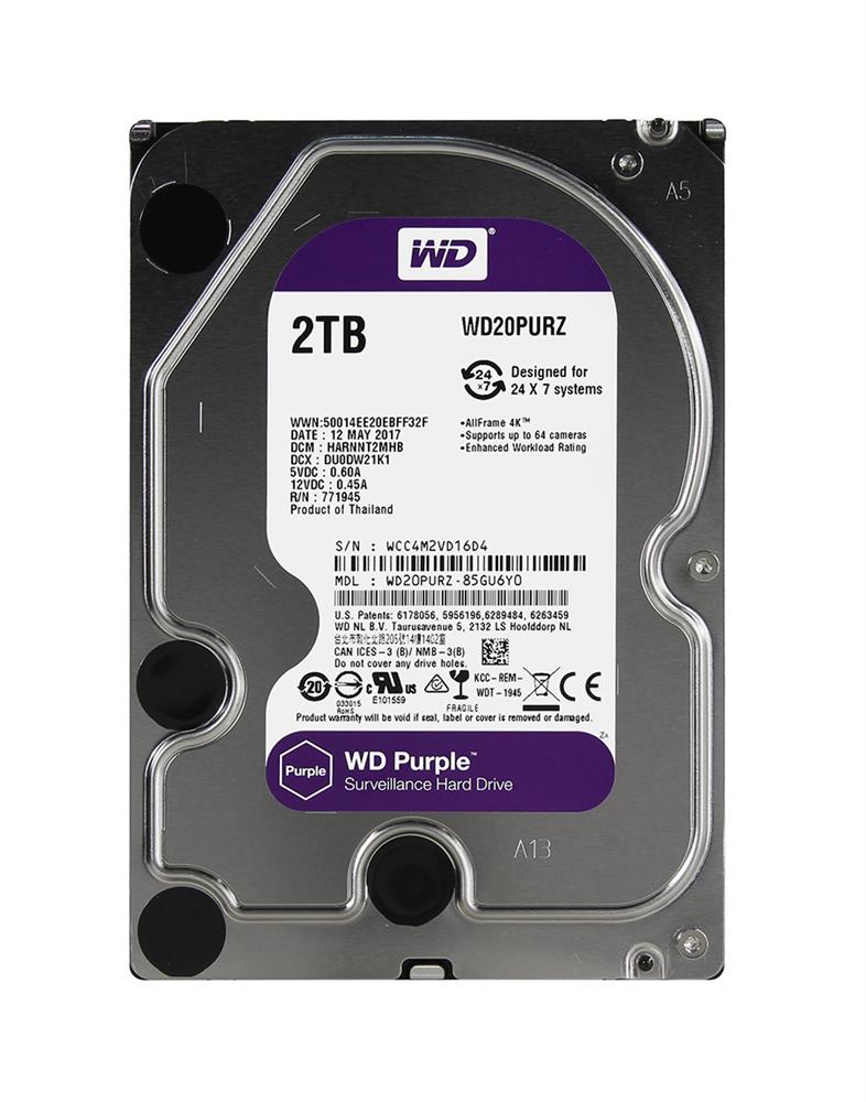 Western Digital Purple Surveillance 2TB 5400RPM SATA 3.5" HDD ( WD20PURZ-85GU6Y0 ) REF