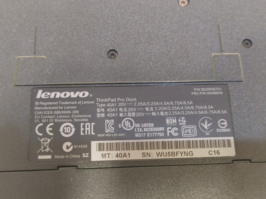 Lenovo Think Pad Pro Dock 40A1 USB 3.0 (SD20F82751 / 00HM918 USED)