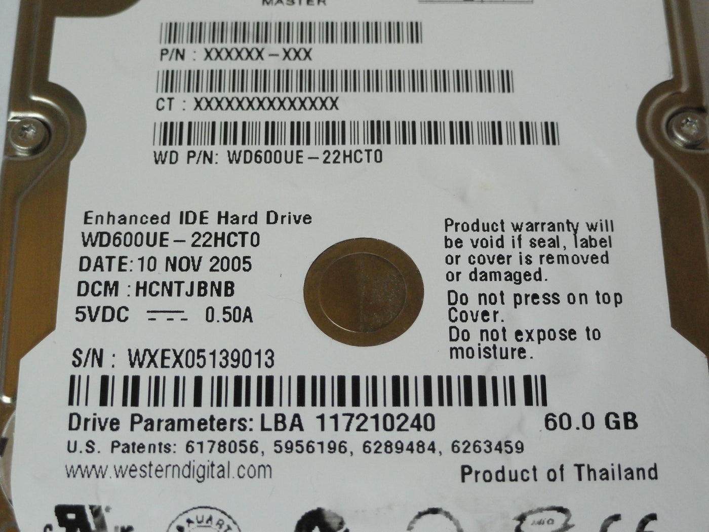 PR21128_WD600UE-22HCT0_Western Digital 60Gb IDE 5400rpm 2.5in HDD - Image2