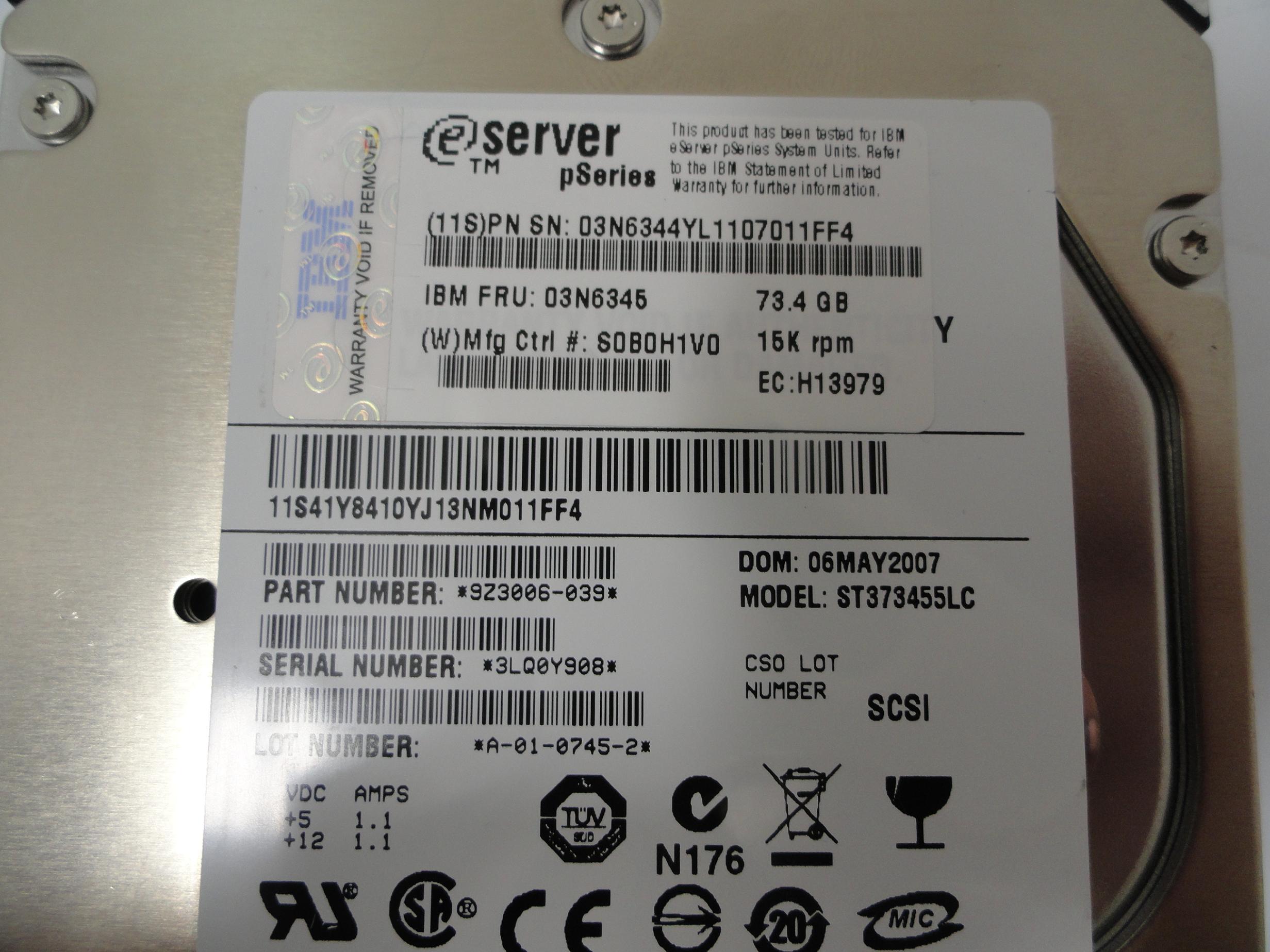 PR12514_41Y8410_IBM/Seagate 73Gb 15krpm 3.5" SCSI 80Pin HDD - Image3