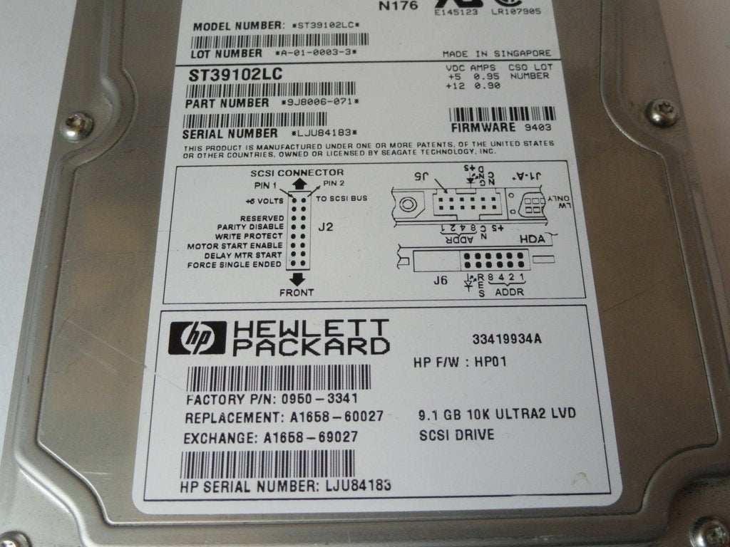PR24469_9J8006-071_Seagate HP 9.1Gb SCSI 80 Pin 10Krpm 3.5in HDD - Image2