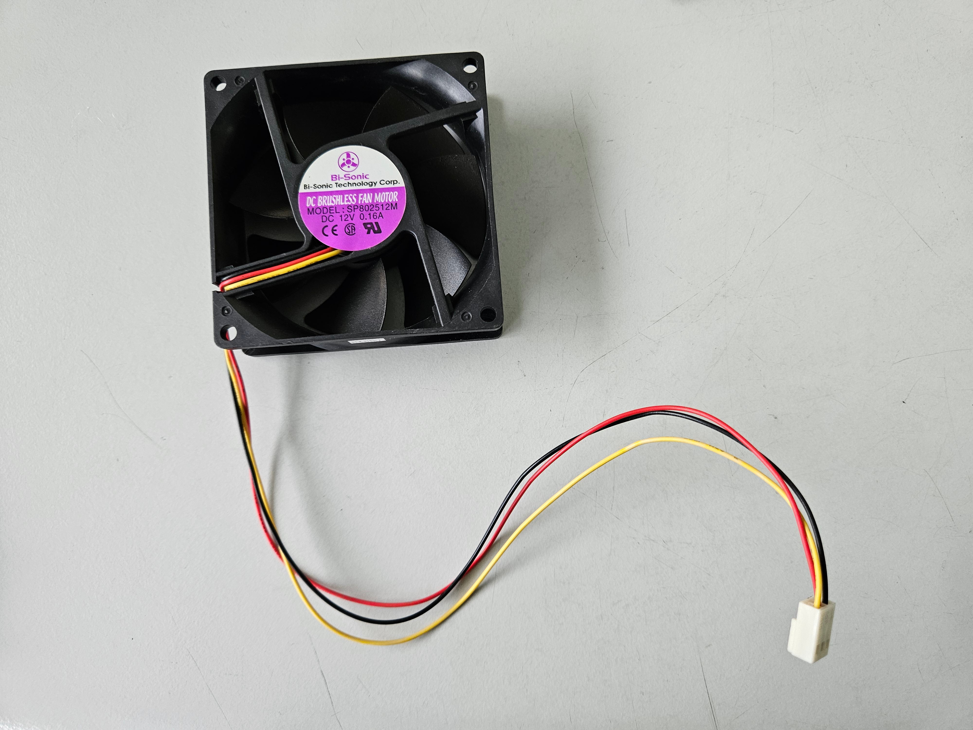 Bi-Sonic 12V 0.16A 80mm DC Brushless Fan ( SP802512M ) USED