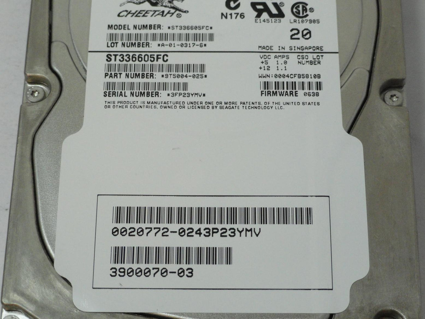 MC5528_9T5004-025_Seagate Sun 36GB Fibre Channel 10Krpm 3.5in HDD - Image3