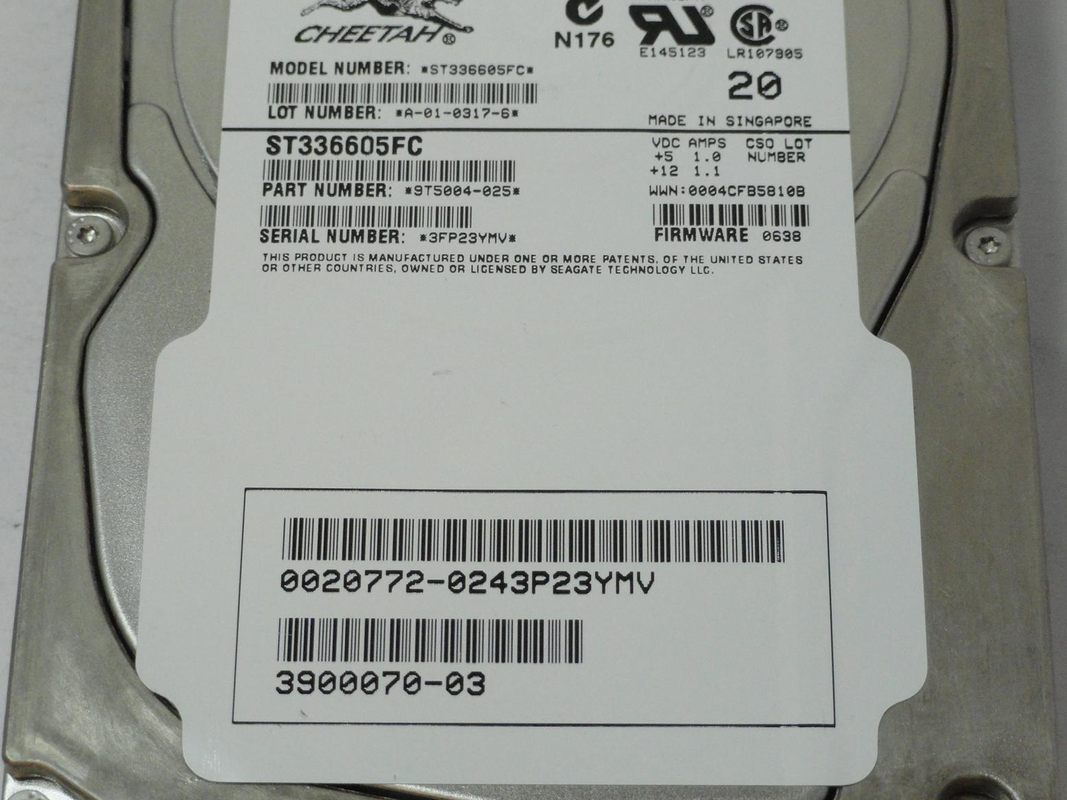 MC5528_9T5004-025_Seagate Sun 36GB Fibre Channel 10Krpm 3.5in HDD - Image3