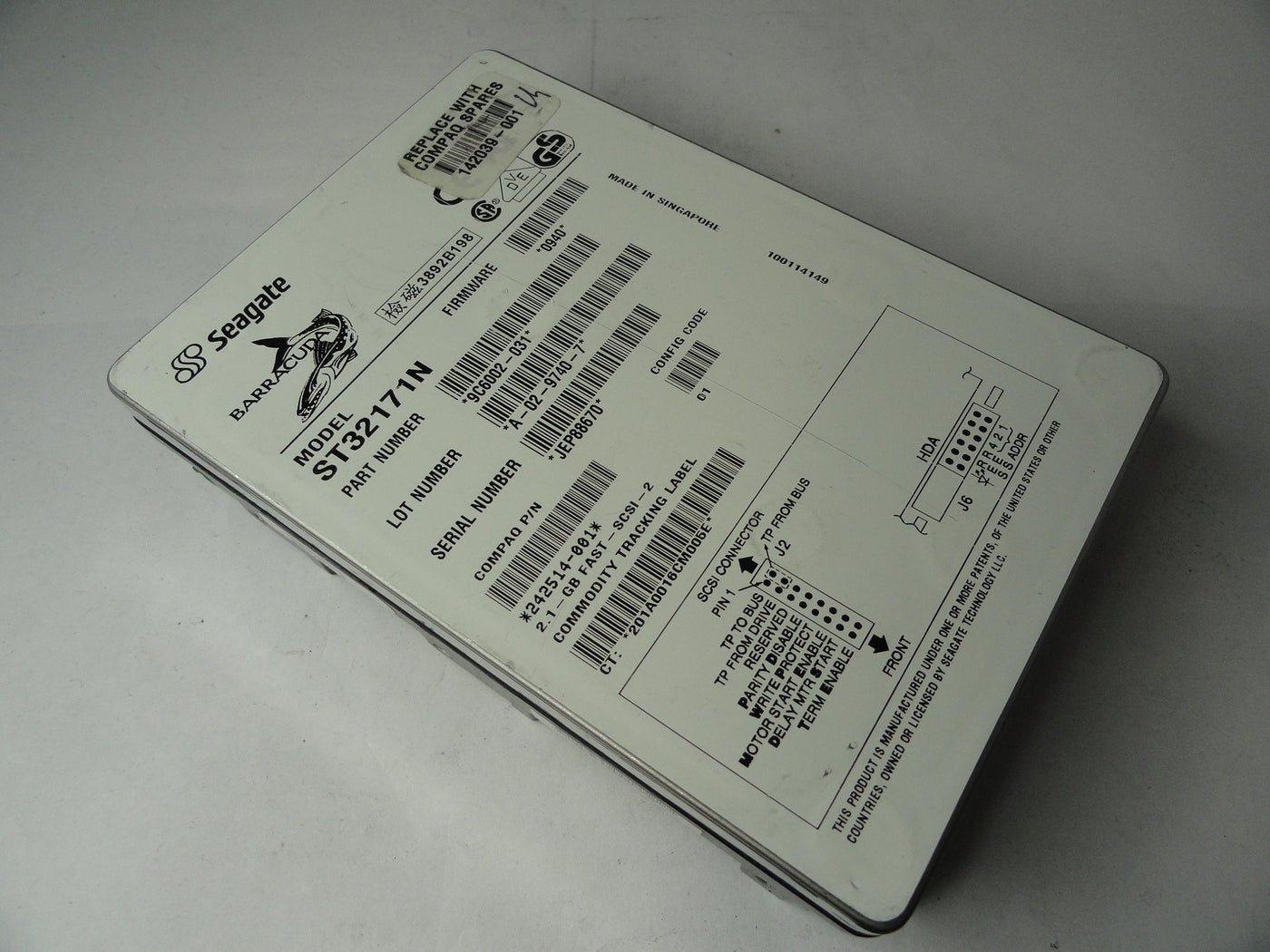 PR20696_9C6002-031_Seagate Compaq 2.1GB SCSI 50 Pin 7200rpm 3.5in HDD - Image2