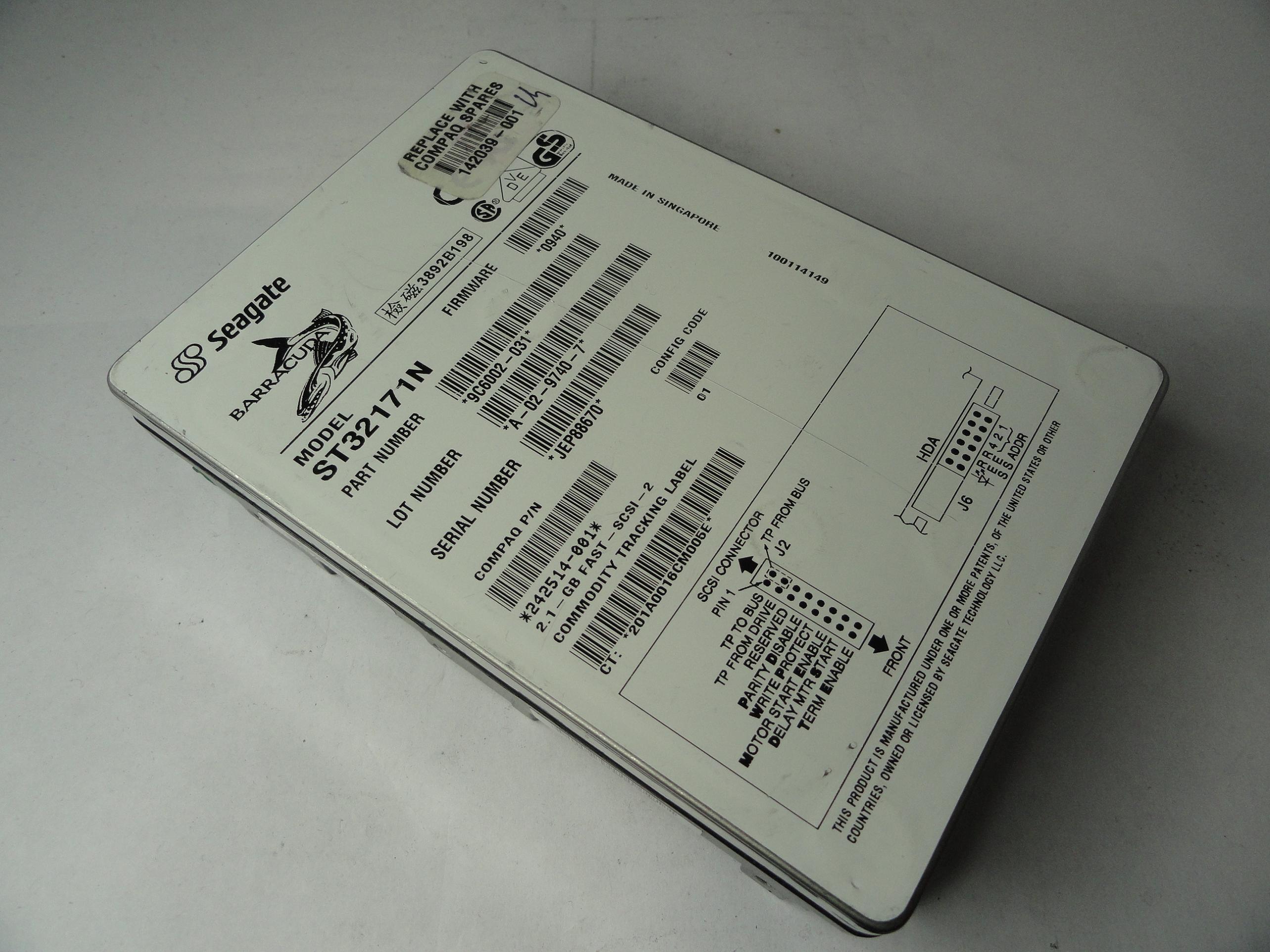 PR20696_9C6002-031_Seagate Compaq 2.1GB SCSI 50 Pin 7200rpm 3.5in HDD - Image2