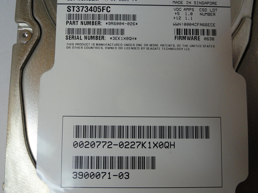 PR23037_9R6004-026_Seagate Sun 73GB Fibre Channel 10Krpm 3.5in HDD - Image2