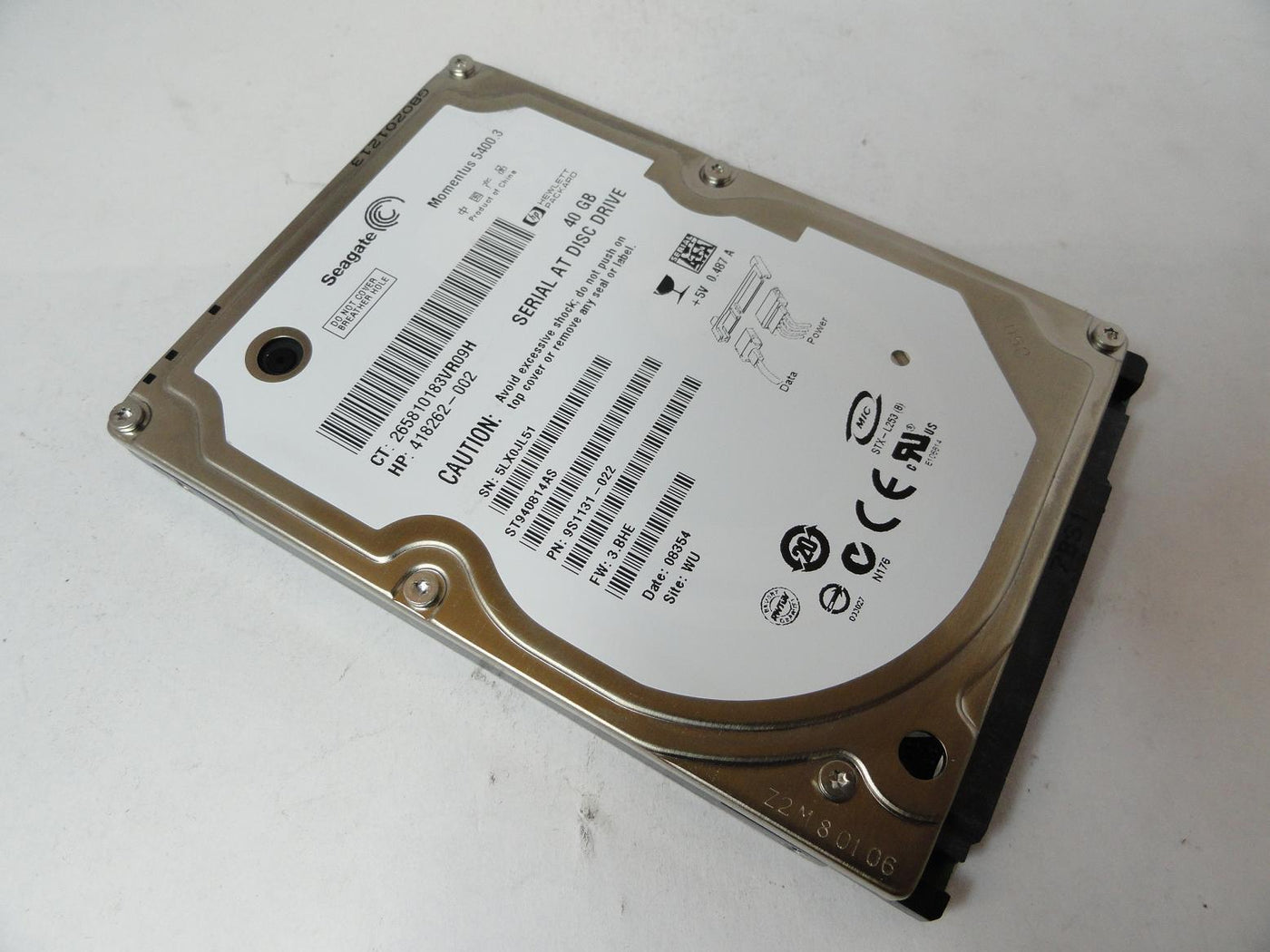 ST940814AS - Seagate HP 40GB SATA 5400rpm 2.5in HDD - Refurbished