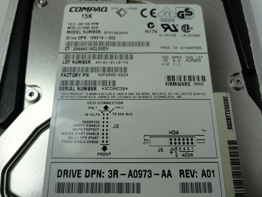 PR20546_9P2006-022_Seagate Compaq 18.2GB SCSI 80 Pin 15Krpm 3.5in HDD - Image2