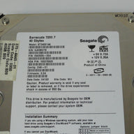 Seagate Sun 40GB IDE 7200rpm 3.5in HDD ( 9W2005-004 ST340014A 370-4440-01 ) REF