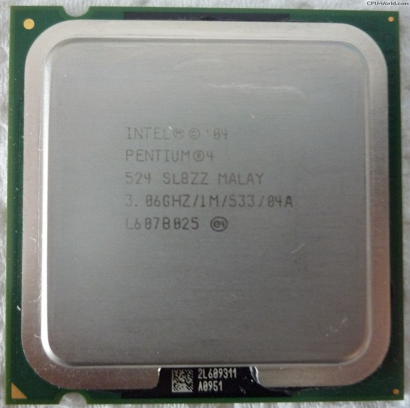 Intel Pentium 4 524 3.06GHz 533MHz FSB 1MB L2 Cache Socket 775 CPU ( SL8ZZ ) USED