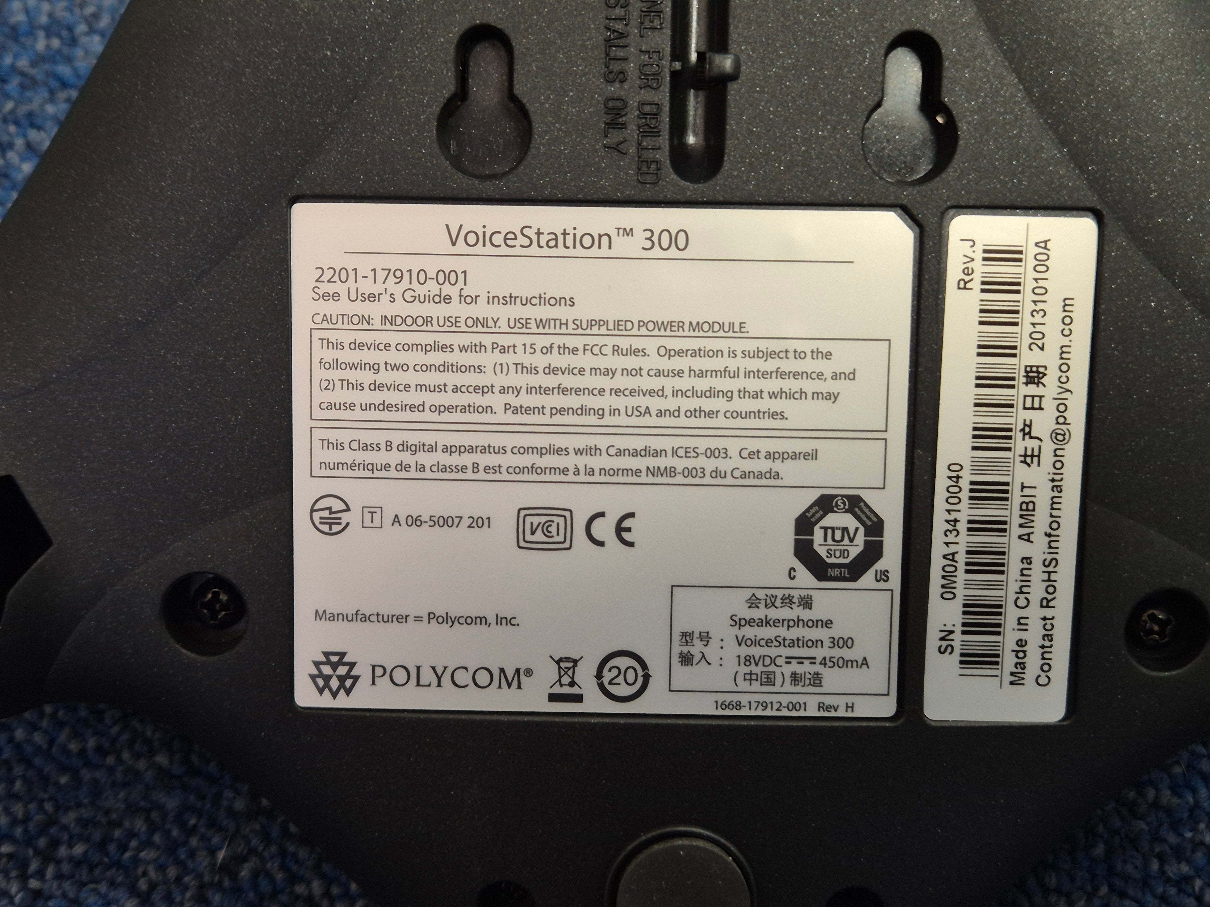 Polycom VS300 Full Duplex Conference Phone ( 2200-17910-102 ) USED