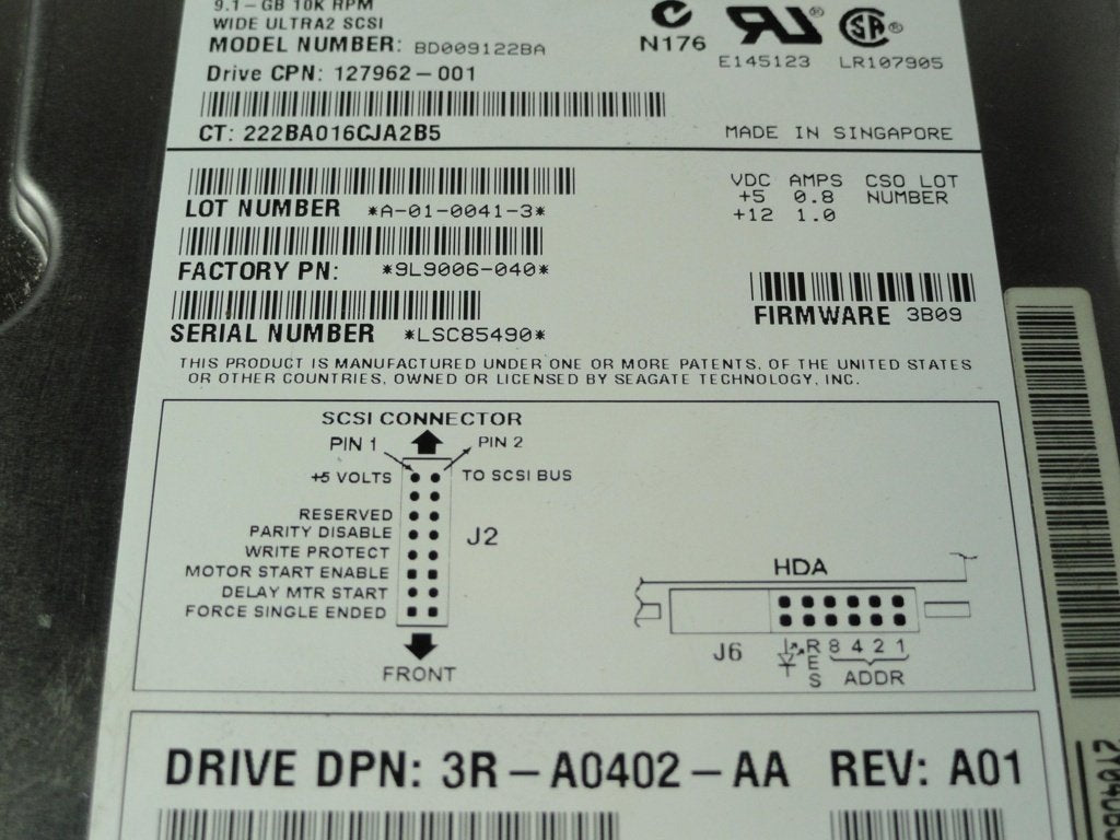 PR20484_9L9006-040_Seagate Compaq 9.1GB SCSI 80 Pin 10Krpm 3.5in HDD - Image2