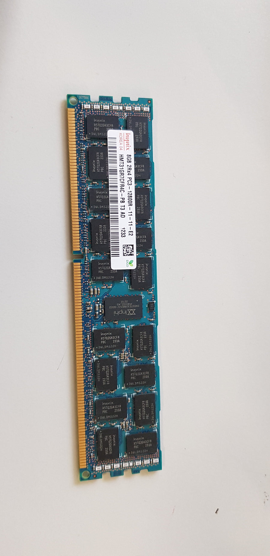 Hynix 8GB 2Rx4 PC3 12800R DDR3-1600MHz ECC Registered CL11 240-Pin DIMM ( HMT31GR7CFR4C-PB ) REF
