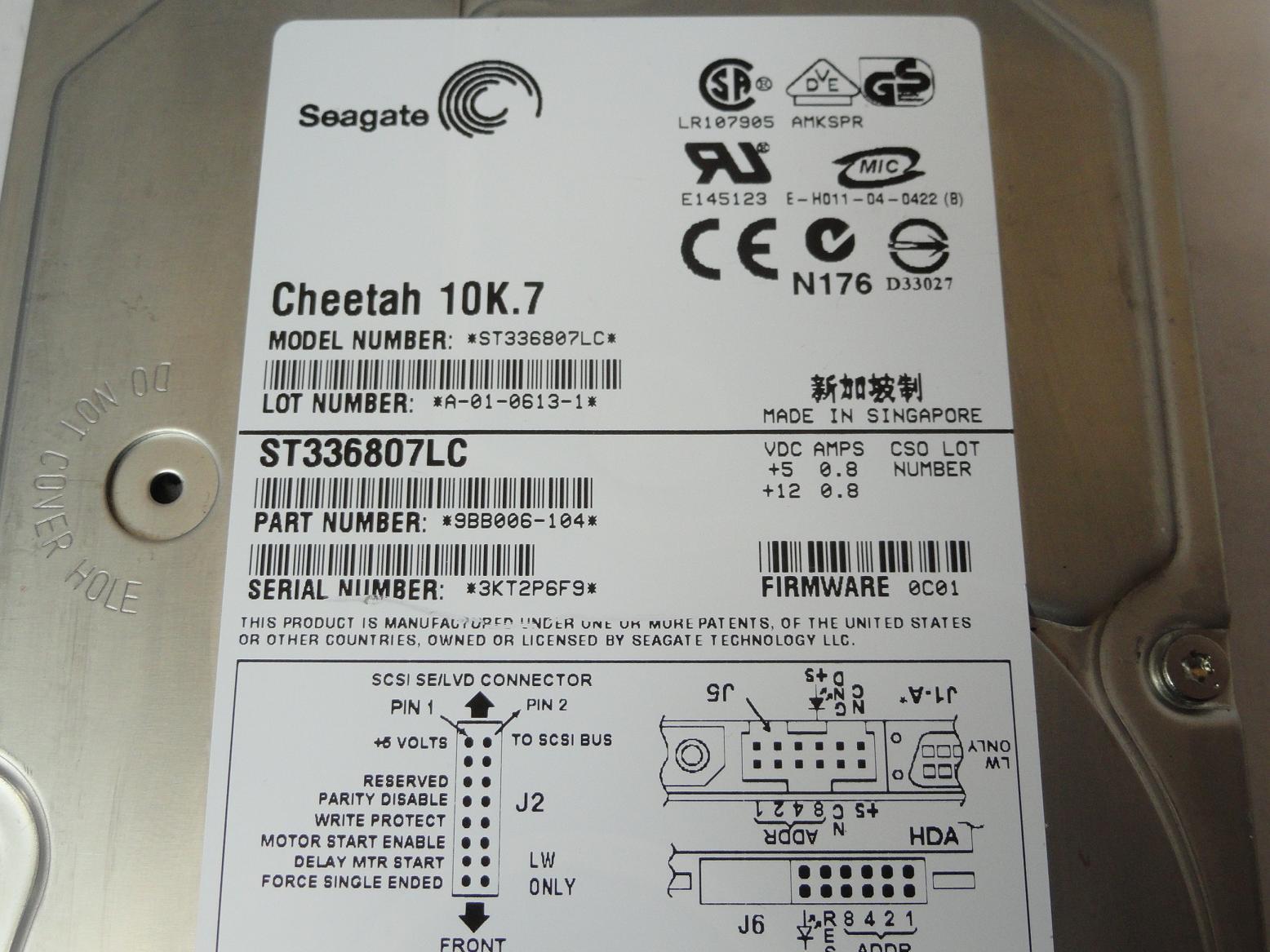 PR04190_9BB006-104_Seagate 36GB SCSI 80 Pin 10Krpm 3.5in HDD - Image5
