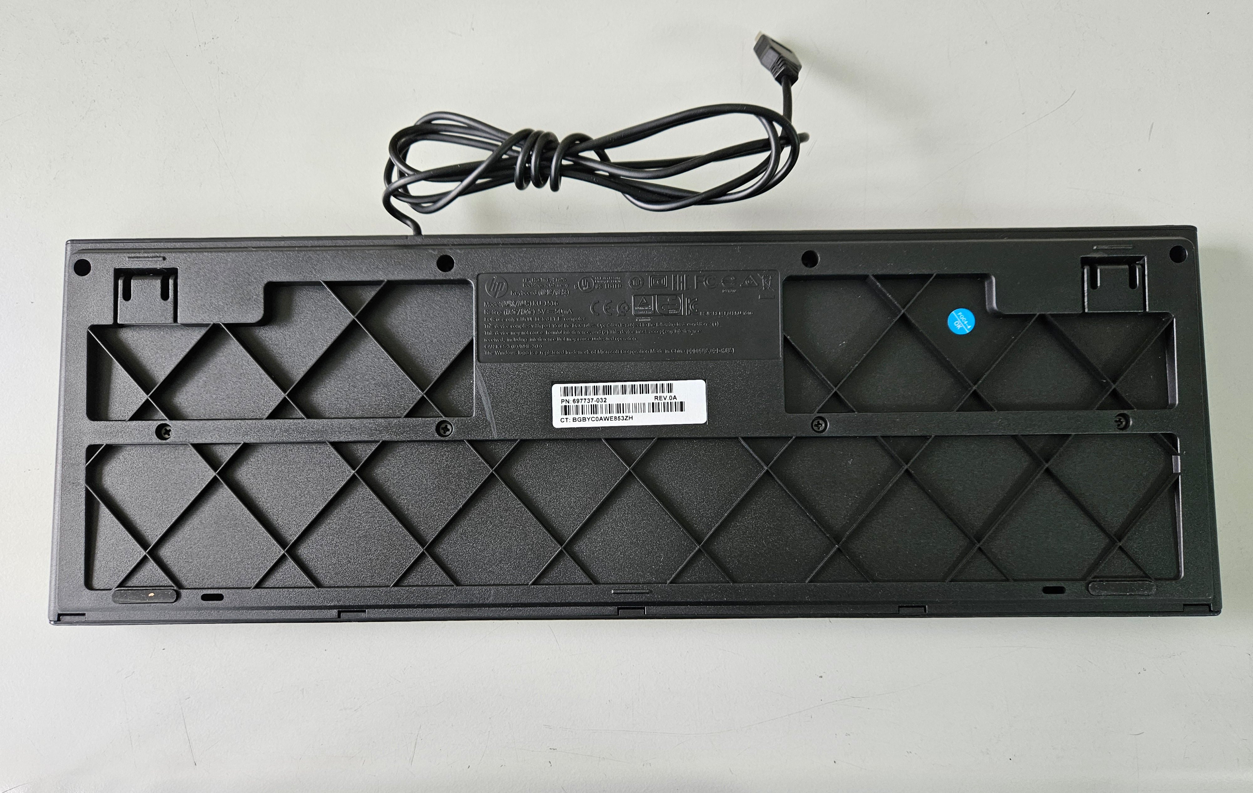 HP KU-1516 USB Classic Black UK Keyboard ( 697737-032 ) REF