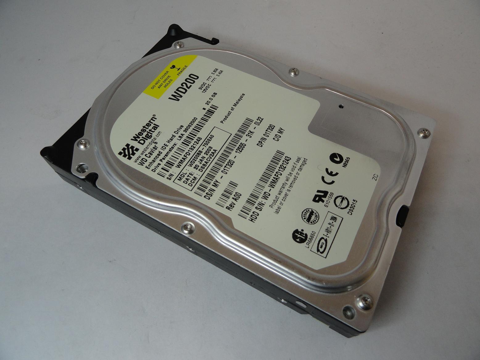 WD200 - Western Digital Dell 20GB IDE 7200rpm Caviar HDD - Refurbished