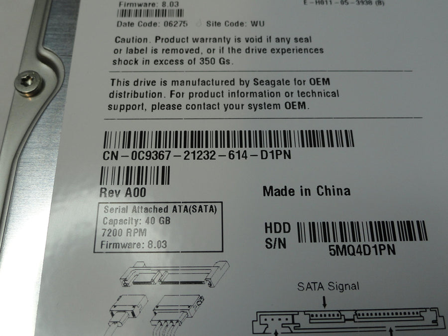 PR20164_9W2711-033_Seagate Dell 40GB SATA 7200rpm 3.5in HDD - Image2
