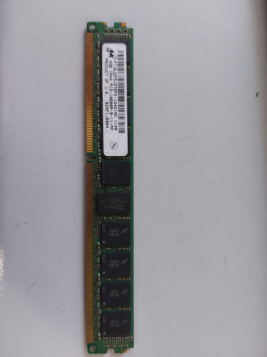 Micron 4GB PC3-10600 DDR3-1333MHz CL9 240-Pin DIMM MT18JDF51272PZ-1G4D1AD