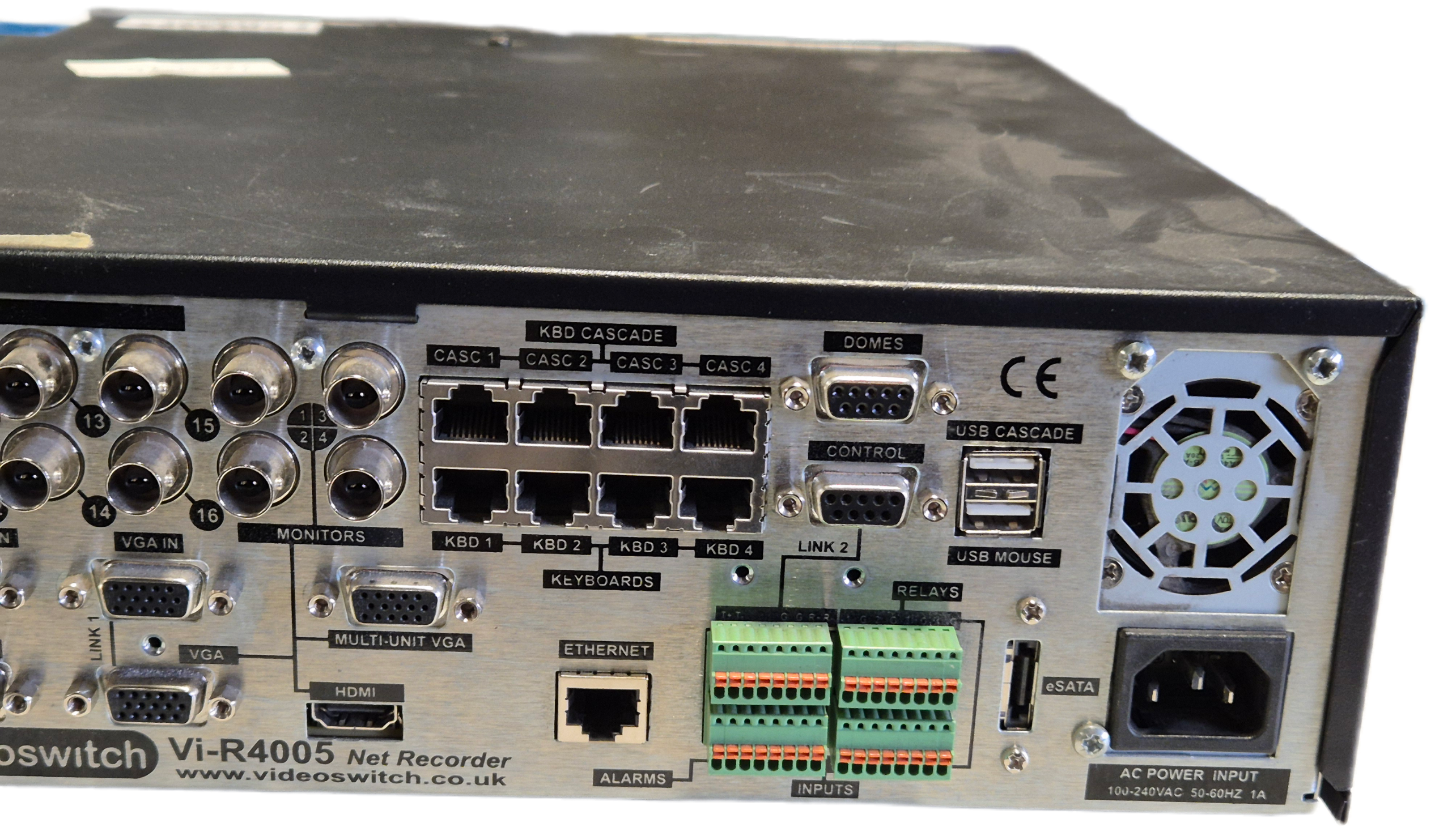 VideoSwitch Vi-R4000 16 Camera 1TB Net Recorder CCTV DVR - Missing key to drive caddy - password reset ( Vi-R4005T1 ) USED
