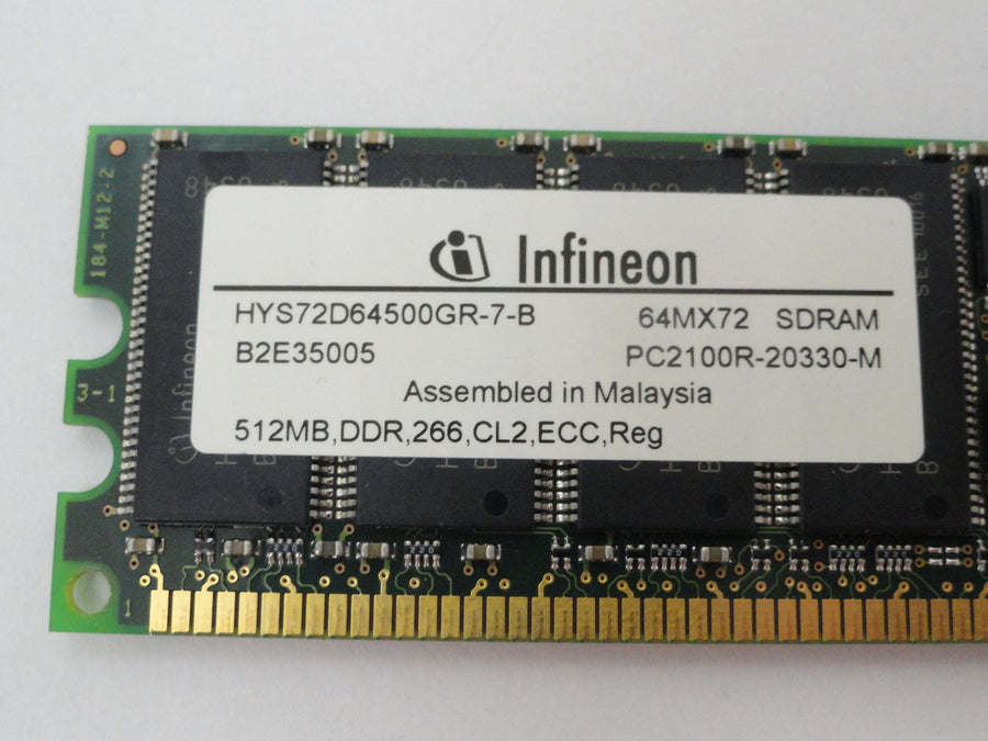 HYS72D64500GR-7-B - Infineon HP 512Mb DDR 266 CL2 ECC Reg RAM Module - Refurbished