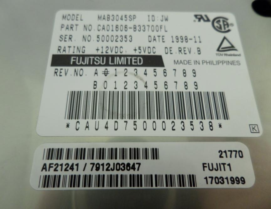 PR05962_MAB3045SP_IBM Fujitsu 4.5Gb SCSI 68 Pin 7200rpm 3.5in HDD - Image3