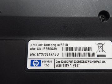 PR19813_nx6310_HP nx6310 512Mb 1.6Ghz 40Gb HDD Laptop - Image7