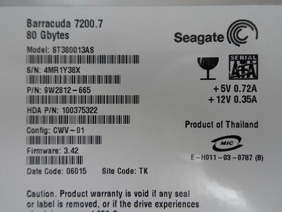 PR17670_9W2812-665_Seagate  7200   80 Gb Internal Hard Drive - Image2
