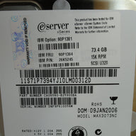 Fujitsu IBM 73.4GB SCSI 80 Pin 15Krpm 3.5in HDD in caddy ( CA06560-B25900BA MAX3073NC 26K5245 90P1384 90P1381 ) USED