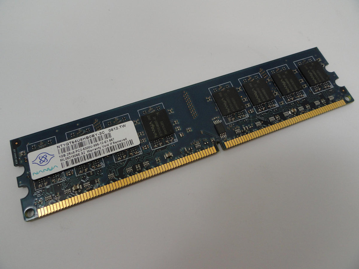 Nanya HP 1Gb PC2-5300 DDR2-667MHz DIMM RAM Module ( NT1GT64U8HB0BY-3C 377726-888 ) REF