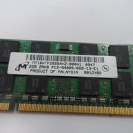 MT16HTF25664HZ-800H1 - Micron 2GB 200p PC2-6400 CL6 16c 128x8 DDR2-800 2Rx8 1.8V SODIMM - Refurbished