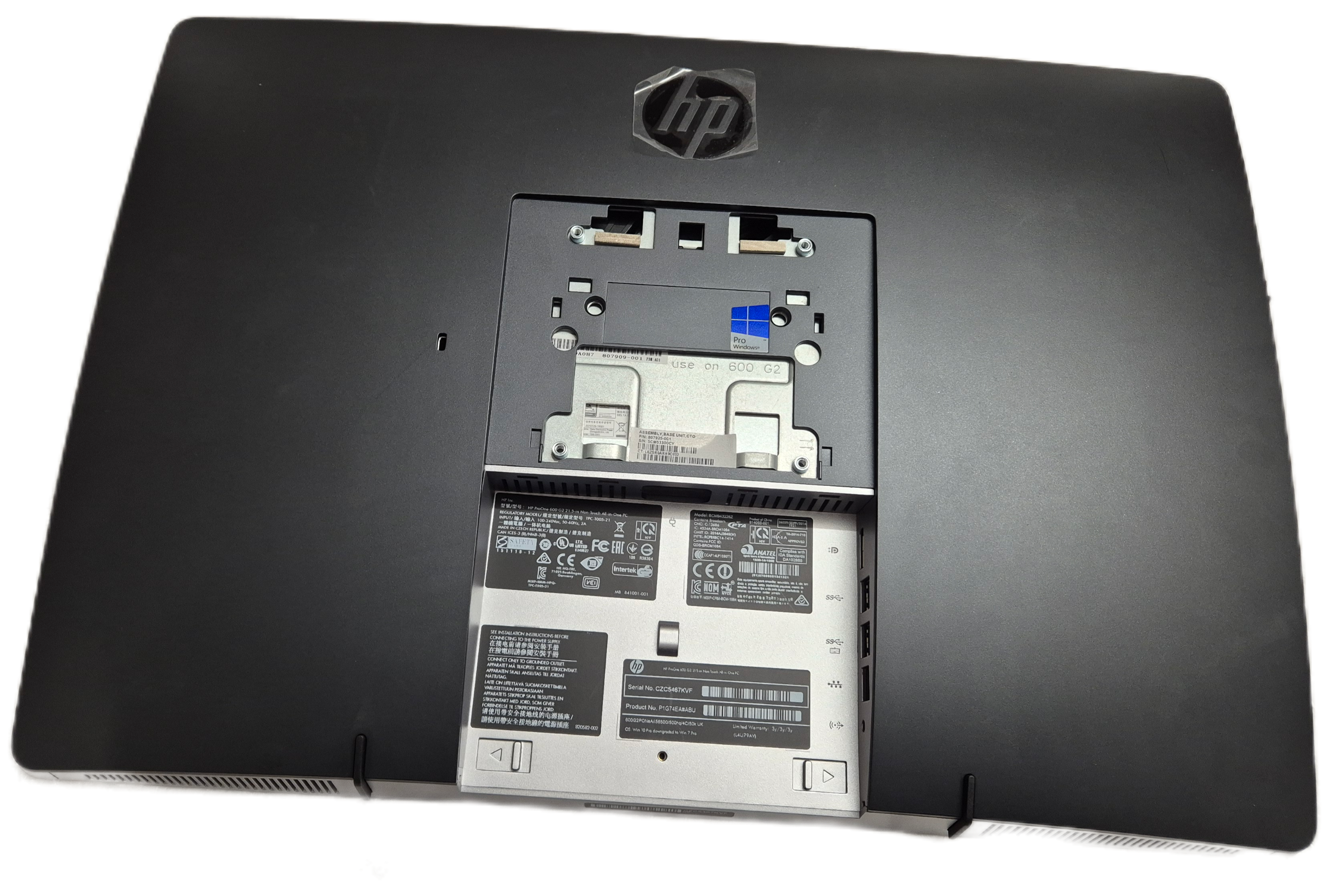 HP ProOne 600 G2 AIO Non-Touch 500GB HDD 4GB RAM DVD i5-6500 3.2GHz Win7Pro boxed with accessories ( P1G74EA#ABU ) USED Grade A 